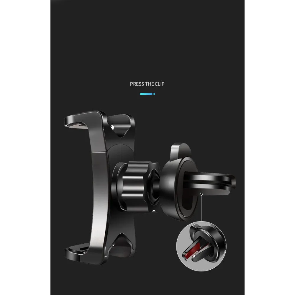 3 in 1 Car GPS Smartphone Holder: Dashboard / Visor Clamp   AC Grid Clip for Lava Iris 349 Sleek - Black