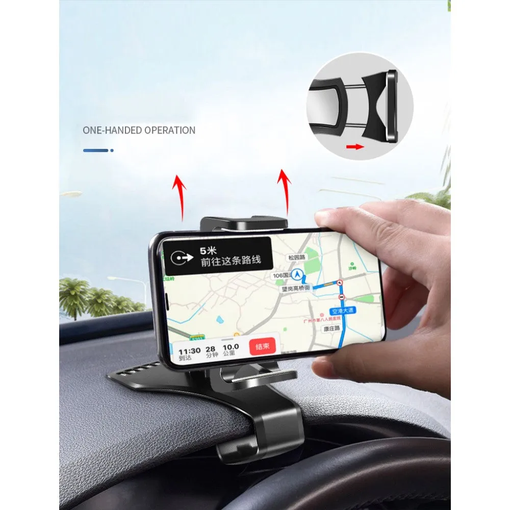 3 in 1 Car GPS Smartphone Holder: Dashboard / Visor Clamp   AC Grid Clip for Lava Iris 349 Sleek - Black