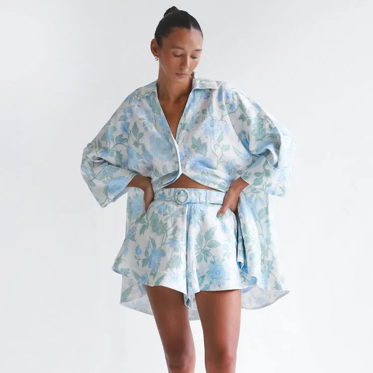 Casual baby blue  set