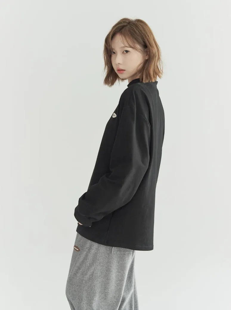 Casual Collar Loose-bottomed Top Half-high