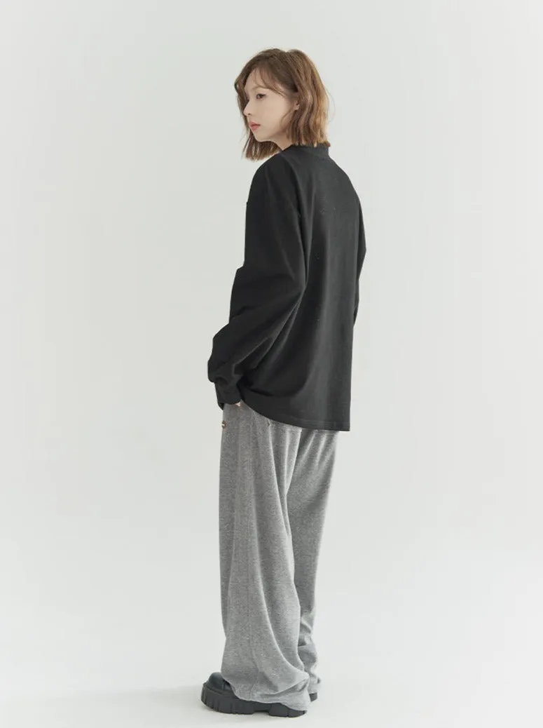 Casual Collar Loose-bottomed Top Half-high
