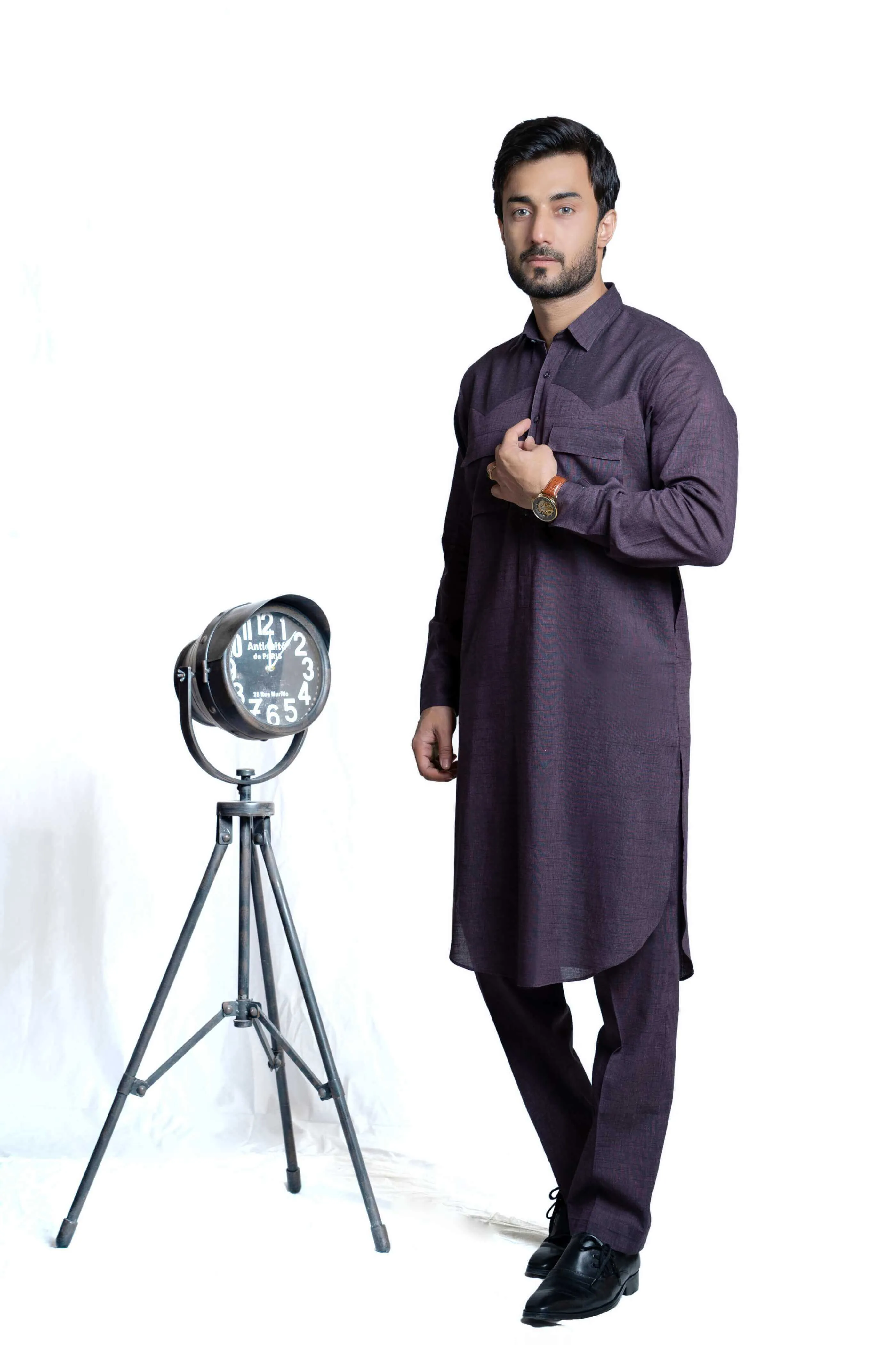 Deep Purple Curundi Cotton Kurta Pants