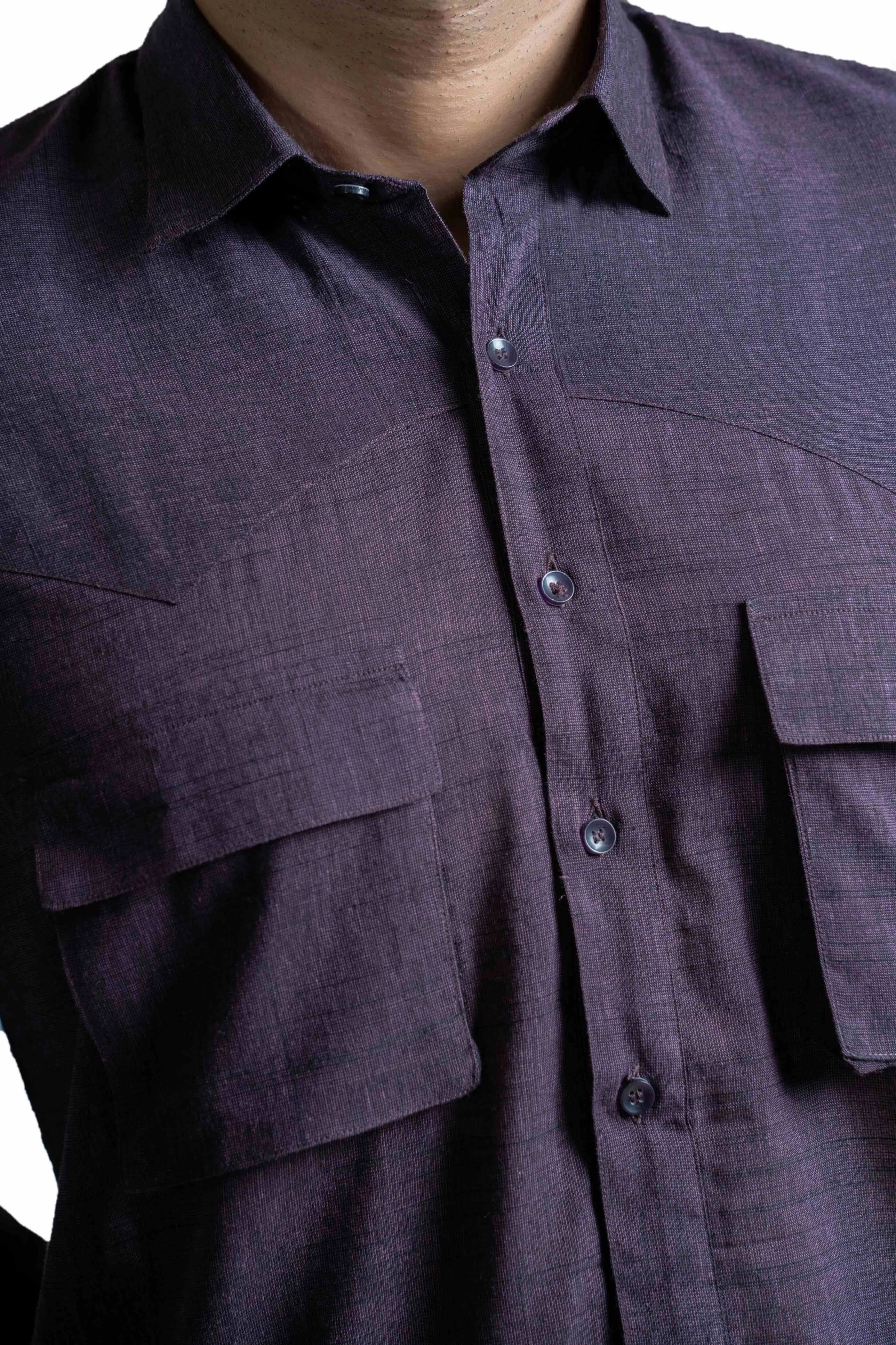 Deep Purple Curundi Cotton Kurta Pants