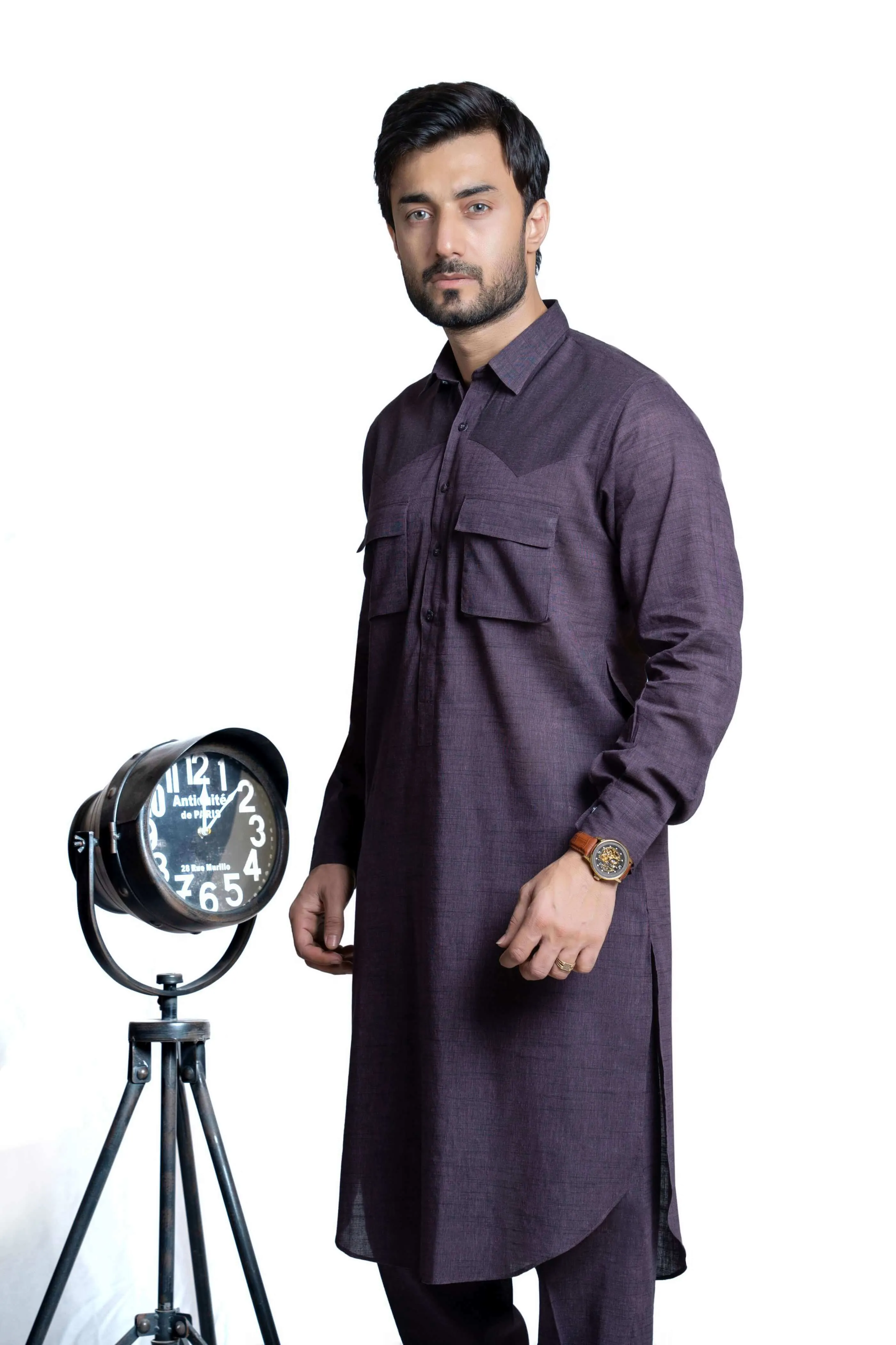 Deep Purple Curundi Cotton Kurta Pants