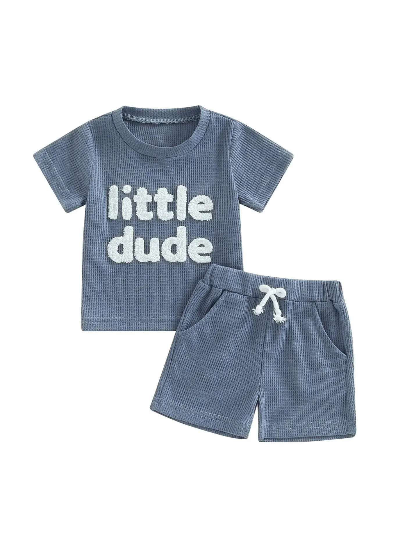 Little Dude Blue Short Sleeve Set