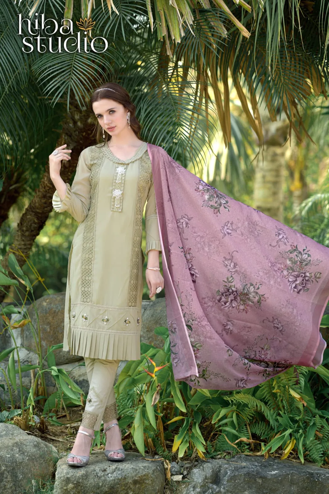 LPC 50 BY HIBA STUDIO EXCLUSIVE DESIGNER FAUX GEORGETTE READYMADE PAKISTANI SUITS