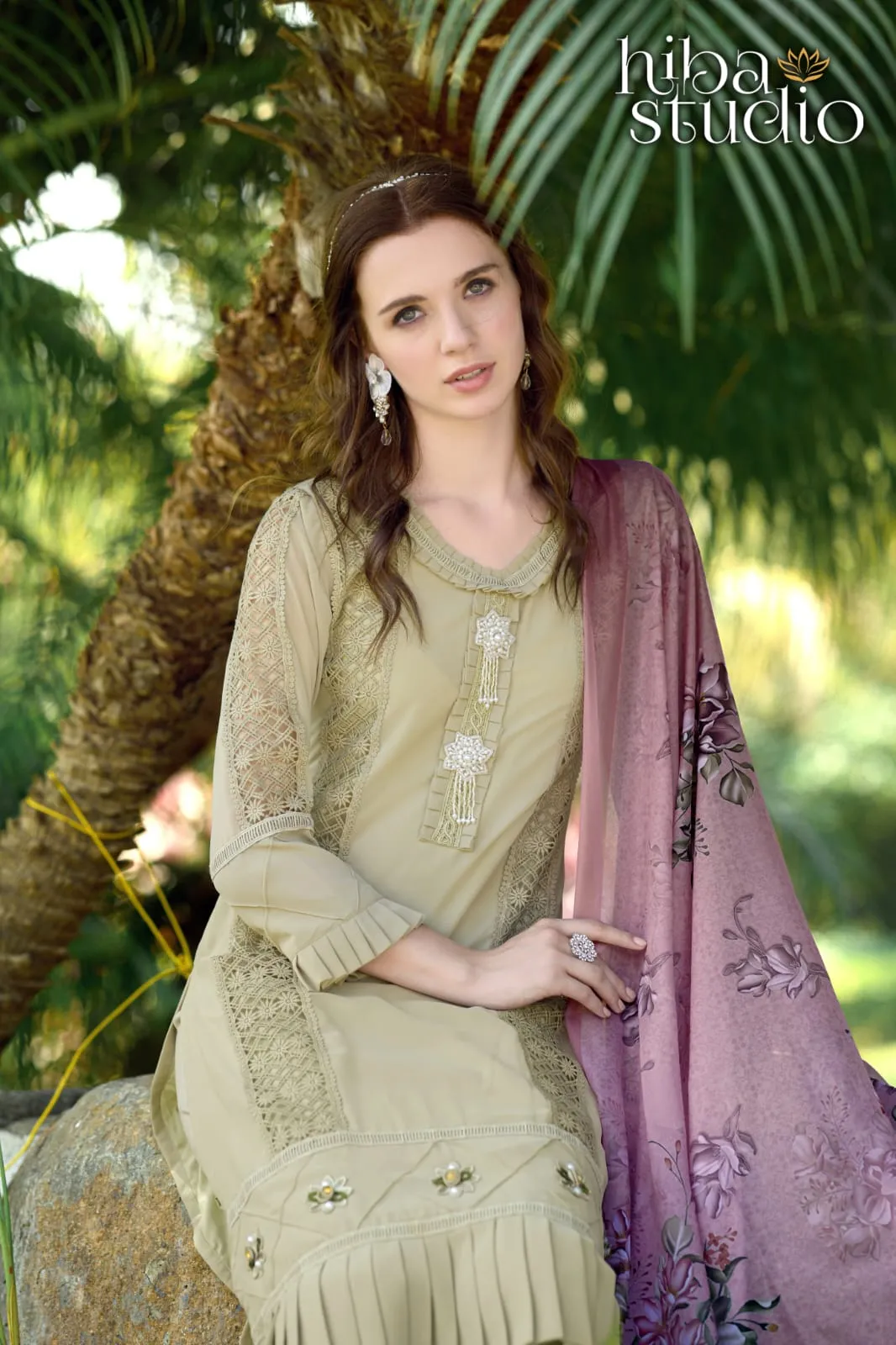 LPC 50 BY HIBA STUDIO EXCLUSIVE DESIGNER FAUX GEORGETTE READYMADE PAKISTANI SUITS