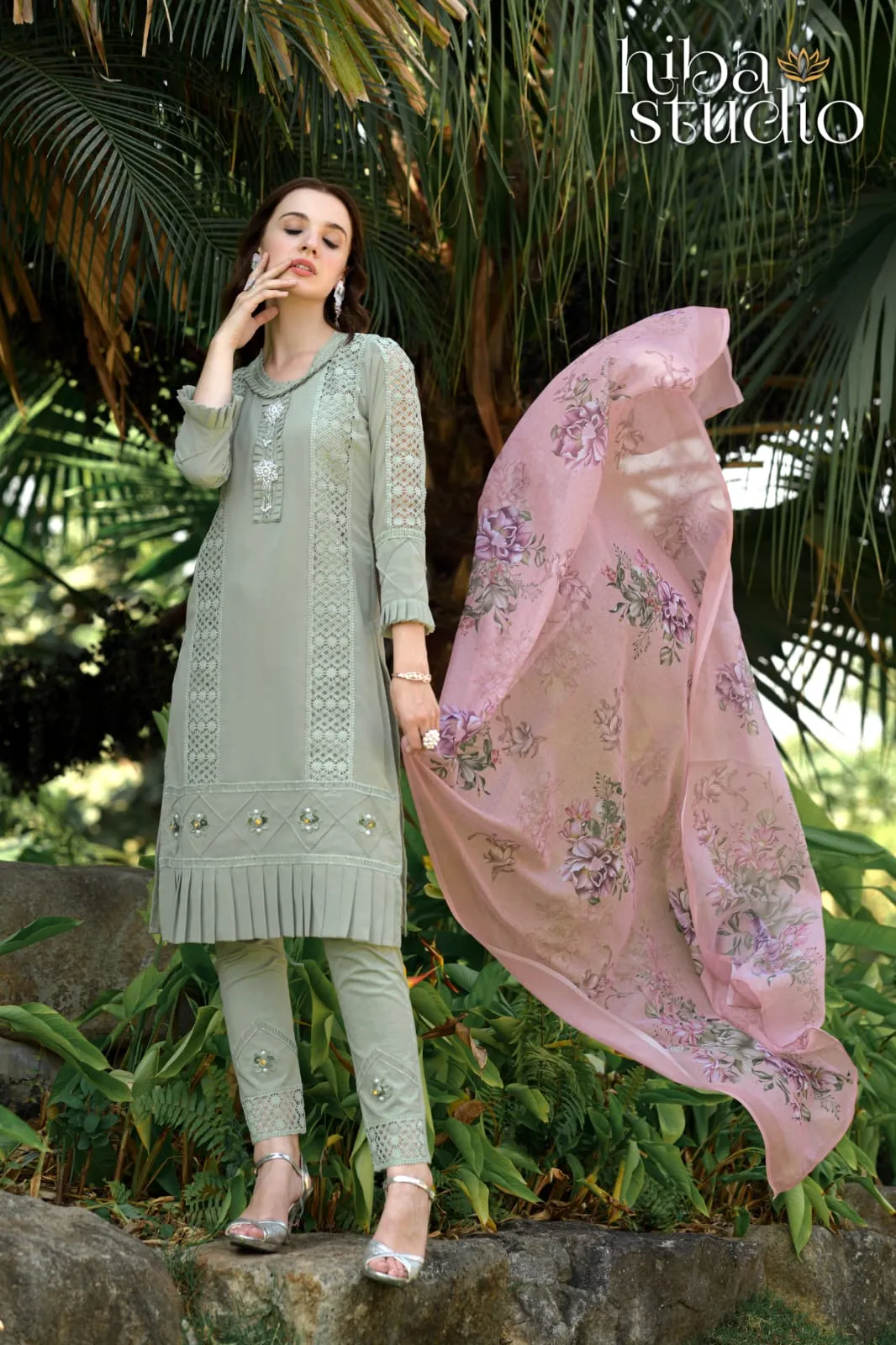 LPC 50 BY HIBA STUDIO EXCLUSIVE DESIGNER FAUX GEORGETTE READYMADE PAKISTANI SUITS