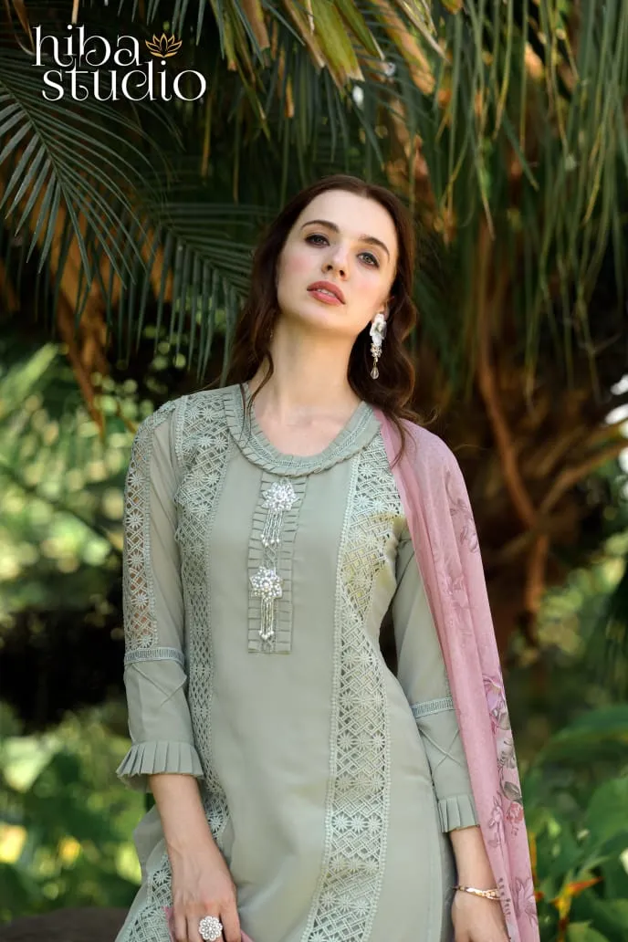 LPC 50 BY HIBA STUDIO EXCLUSIVE DESIGNER FAUX GEORGETTE READYMADE PAKISTANI SUITS