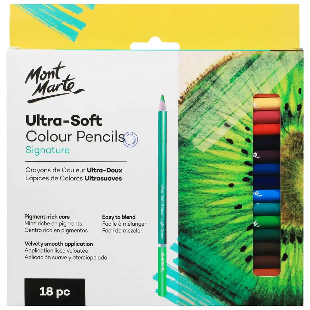 Mont Marte Ultra-Soft Coloured Pencils Signature 18 pc