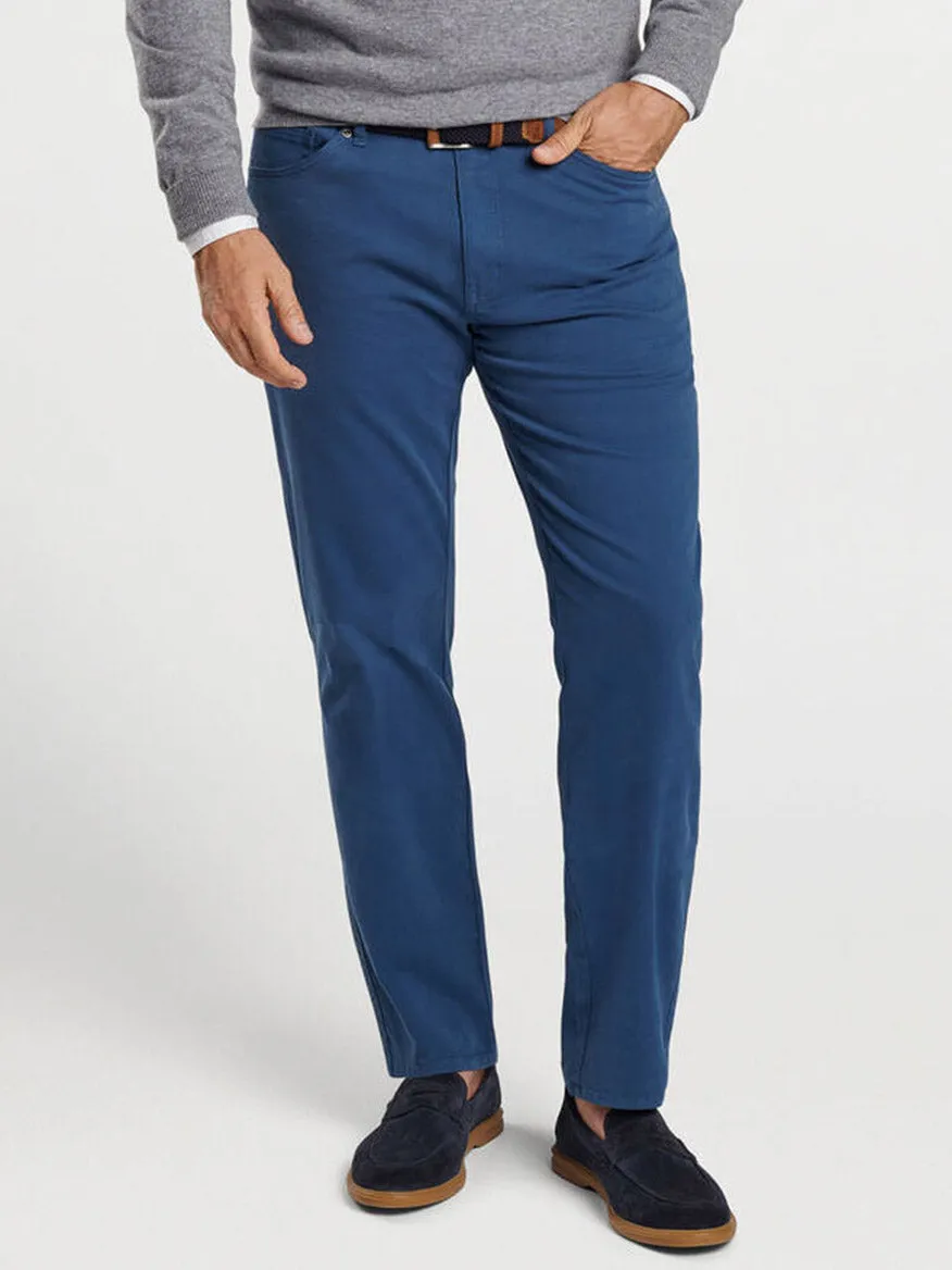 Peter Millar Signature Sateen Five-Pocket Pant in Navy