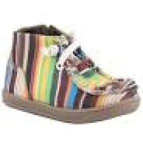 Roper Infant Cowbabies Tommie Striped Canvas Mocasin