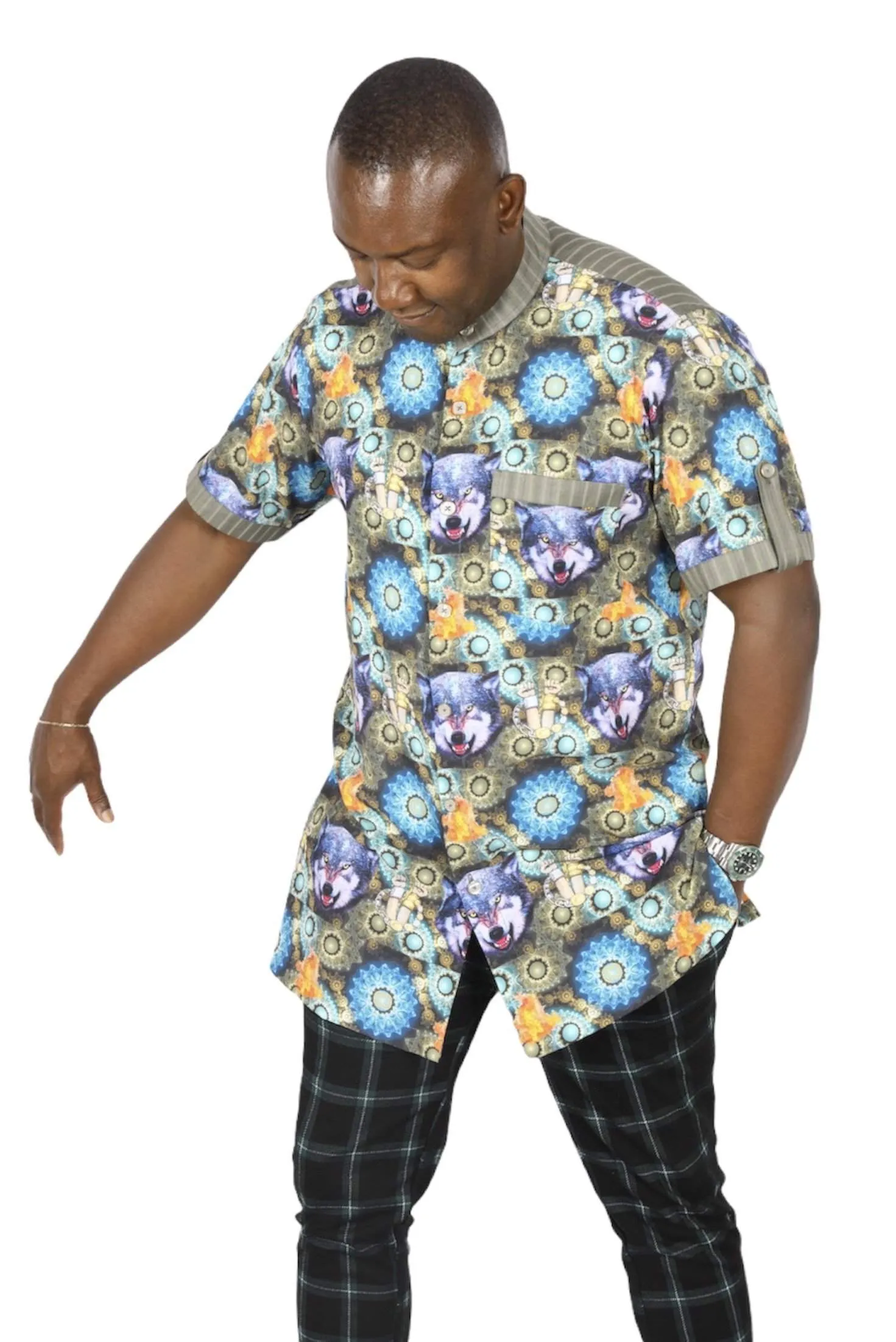 Short Sleeve African Wolf Shirt