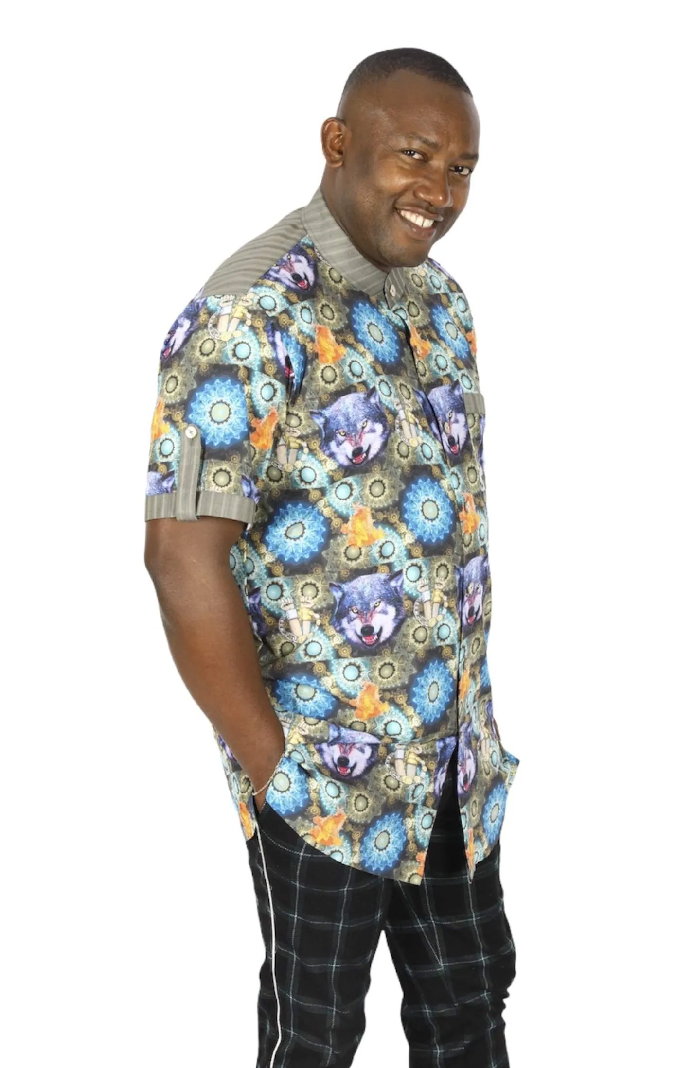 Short Sleeve African Wolf Shirt