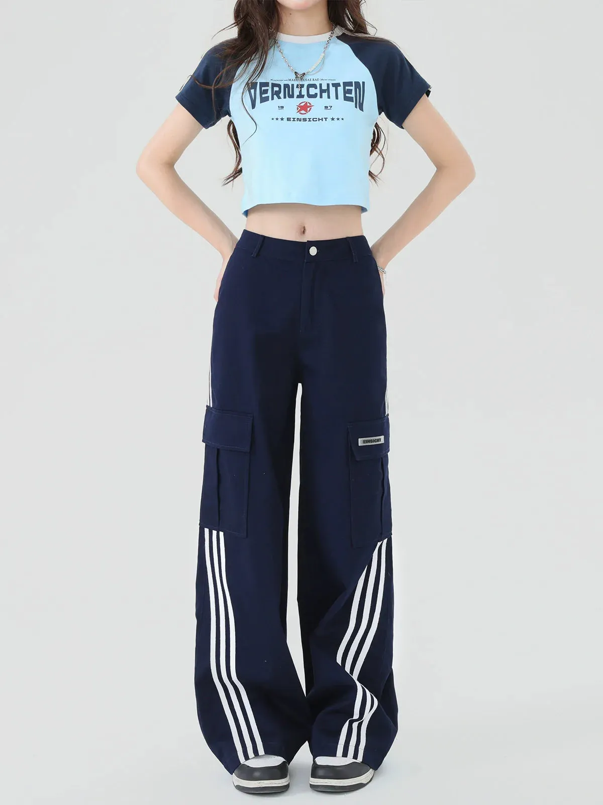 Straight Pants Casual Style Border