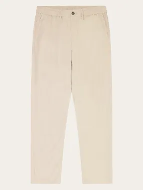 TIM tapered poplin elastic waist string pants - GOTS/Vegan - Light feather gray